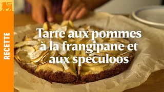 Tarte aux pommes à la frangipane et aux spéculoos [upl. by Elynad339]