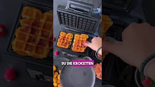 Blitzschnelles WaffelRezept Kartoffelwaffeln aus TKKroketten Lachs und Ei in nur 10 Minuten [upl. by Georas687]