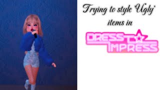 Styling ugly DTI items  dresstoimpress dti roblox [upl. by Merrile]