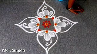 2 Beautiful Vinayagar chathurthi Rangoli Designs 🍀 247 Rangoli 🌺 Latest Muggulu Design 🍀 Cute kolam [upl. by Alliuqat]