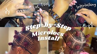 Sisterlocs DIY Interlock Microlocs Install  POV  Step by Step  Grid Pattern Clean Parts  Pt 1 [upl. by Ettevroc]