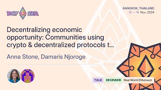 Decentralizing economic opportunity Communities using crypto amp decentralized protocols [upl. by Theis576]