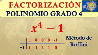 FACTORIZACIÓN de POLINOMIO grado 4método de RUFFINI  Juliana la Profe [upl. by Tur]