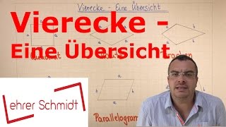 Vierecke  Eine Übersicht  Geometrie  Mathematik  Lehrerschmidt [upl. by Far]