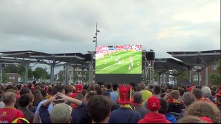 Euro 2016 BelgiëHongarije  supporters te Mortsel [upl. by Martinson]