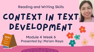 INTERTEXT AND HYPERTEXTCONTEXT IN TEXT DEVELOPMENTREADING AND WRITING SKILLS quotBISAYA VERSIONquot [upl. by Kcirted686]