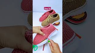 One stitch and one thread pure handmade crochet Shoes who like come together to Knitting crochet [upl. by Leatrice]