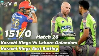 KHI Batting  LHR Qalandars Vs KHI Kings  2nd Inning Highlight  Match 26  HBL PSL 5MB2 [upl. by Annot41]