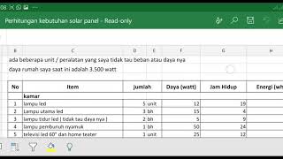 Perhitungan Kebutuhan Solar Panel PLTS dan Contoh nyata [upl. by Masry774]