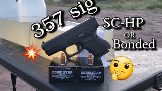 357 sig Glock 33 Doubletap Ammo Test Solid Copper or Bonded Defense Ballistics Gel Test [upl. by Auqinom]