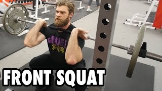 How to Perform FRONT SQUATS  Killer Quads Exercise Tutorial [upl. by Ruosnam421]