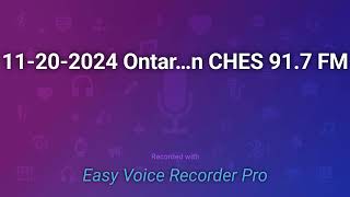 11202024 Ontario NPAS Alert Ready Test on CHES 917 FM [upl. by Lissy868]