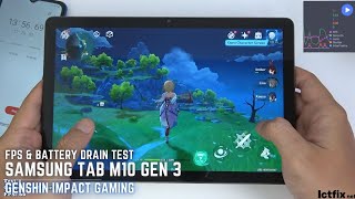 Lenovo Tab M10 Gen 3 Genshin Impact Gaming test  Unisoc T610 3GB [upl. by Atnim]