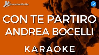 Andrea Bocelli  Con te partiro Karaoke Instrumental y Letra [upl. by Meehar]