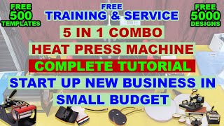 5 in 1 Combo Heat Press Machine Complete Tutorial Start up New Business in Small Budget Ditto Boss [upl. by Nylcoj]