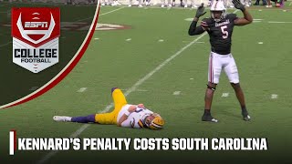 South Carolina pick6 called back in 4th quarter due to personal foul  ESPN College Football [upl. by Laud]