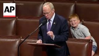 WATCH Congressmans son steals show on House floor [upl. by Oaoj]