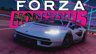 2021 LAMBORGHIN COUNTACH LPI 8004 amp RETROWAVE HIGHWAY  FORZA HORIZON 5 [upl. by Aiciles66]