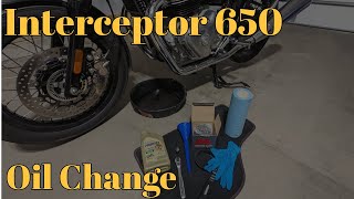 Royal Enfield Interceptor 650 Oil Change [upl. by Asilak]