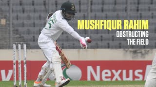 How Mushfiqur Rahim was given out obstructing the field [upl. by Baoj]