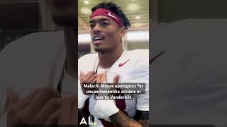 Malachi Moore reiterates apology for his unsportsmanlike actions in the team’s loss to Vanderbilt [upl. by Atsahs]