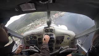 Island Wings DHC2 Beaver Ketchikan Landing Pilot and Cockpit View [upl. by Bonn]