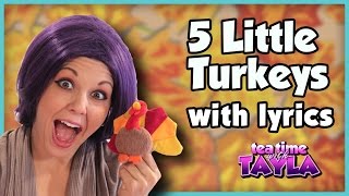 Thanksgiving Songs for Children  Five Little Turkeys  Kids Songs with Lyrics [upl. by Ynnub793]