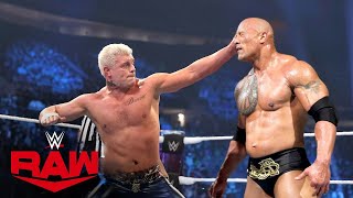 WWE RAW 4124  Cody Rhodes vs Rock vs Roman Reigns Full Match Highlights  Review [upl. by Burrow]