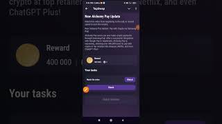 New Alchemy Pay Update Pay with Crypto via Samsung Pay code  Tapswap tasks [upl. by Geralda]