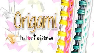 NEW EASY Origami Rainbow Loom Bracelet Tutorial  How To [upl. by Claus]