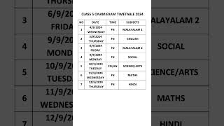 5th ONAM EXAM TIMETABLE 2024 class5 class5th 5th onamexam timetable timetable2024 2024 [upl. by Cired]