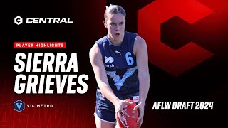 2024 AFLW Draft  Sierra Grieves Player Highlights [upl. by Miof Mela]