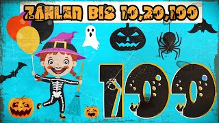 Gruseliges HalloweenZählen Bis 10 20 100 mit Geistern und Hexen 🎃👻 Lernvideo [upl. by Cynthia]