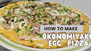 OKONOMIYAKI PIZZA in a PAN  JAPAN RECIPE  Meal Breakfast Lunch Dinner  KATAKAMTAKAM [upl. by Horn799]