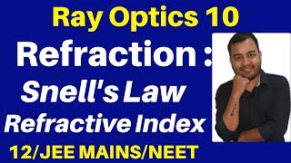 Ray Optics 10  Refraction Of Light  Snells Law amp Refractive Index JEENEET [upl. by Nikoletta]