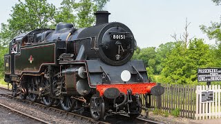 A Hot Day  Sheffield Park on the Bluebell Railway with Loco 80151 [upl. by Anelrihs]