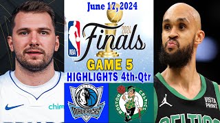 Dallas Mavericks vs Boston Celtics NBA Finals Game 5 Highlights 4thQtr 061724  2024 NBA Finals [upl. by Eniksre]