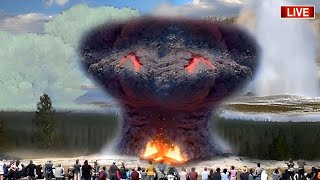 Horrible Today Live Footage New eruption of Yellowstone Volcano threatens millions of people [upl. by Ahsiekrats]