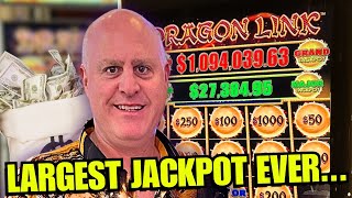 MY LARGEST JACKPOT EVER WON ON DRAGON LINK UNTIL [upl. by Shaeffer160]