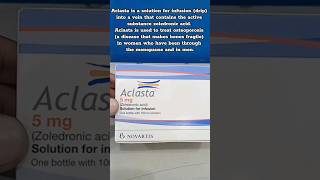 Aclasta infusion  Zoledronic acid  injection medicine novartis [upl. by Oinimreh93]