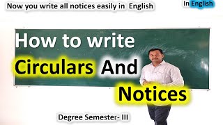 How to write Circular and Notices circularampnoticewritngtips degreeenglishsem3 [upl. by Wiskind]