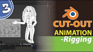 Blender 2d CUTOUT Animation Course Part 3  Rigging [upl. by Odnalref]