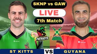 Live SKNP vs GAW 7th Match  St Kitts and Nevis Patriots vs Guyana Amazon Warriors Live Cpl 2024 [upl. by Mic]