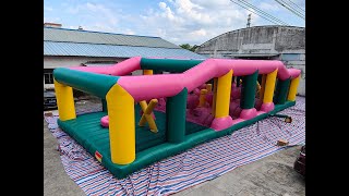 20x8m outdoor giant beast running inflatable obstacle course for kids and adults extreme challenge [upl. by Dorren23]