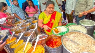 Highly Energetic Kumari Aunty Selling Non Veg Thali  Hyderabad Famous Road Side Meals  Lunch Time [upl. by Nollad]