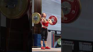 🇩🇪 champion 24🥇 Celina Schönsiegl 100kg clean and jerk sports 2024 weightlifting gym [upl. by Valdis]