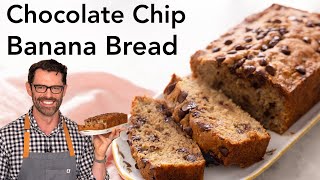 EASY Chocolate Chip Banana Bread Recipe [upl. by Wina]