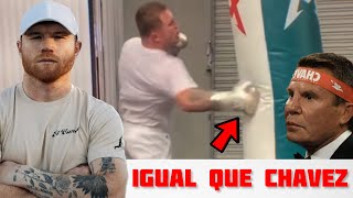 ¡IGUAL QUE CHÁVEZ Canelo PRACTICANDO el GOLPE SECRETO de JC Chávez GANCHO AL HÍGADO  Video [upl. by Erdnael]