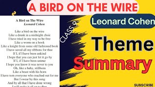 A Bird On The wire poem summary  a bird on the wire poem theme  Class 9 poem summary [upl. by Carlina]