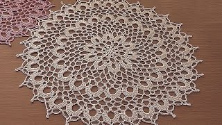 Crochet doily tutorial How to crochet doily 15 17 round Part 4 [upl. by Lauretta]